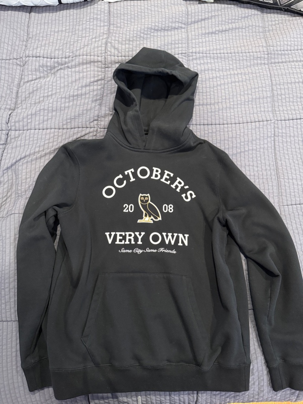OVO Black Hoodie with White and Gold Owl Logo